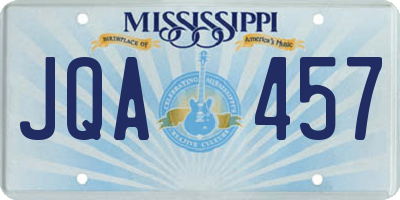 MS license plate JQA457