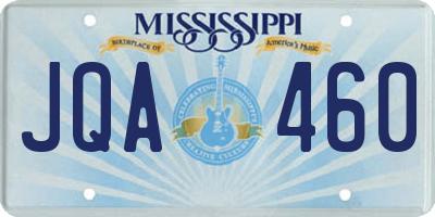 MS license plate JQA460