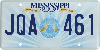 MS license plate JQA461