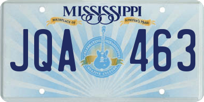 MS license plate JQA463