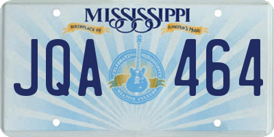 MS license plate JQA464