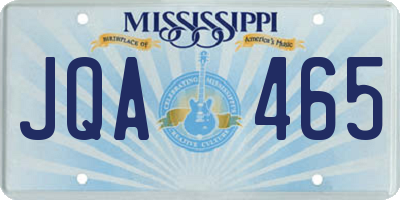 MS license plate JQA465