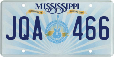 MS license plate JQA466