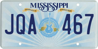 MS license plate JQA467