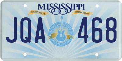 MS license plate JQA468