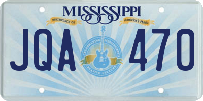 MS license plate JQA470