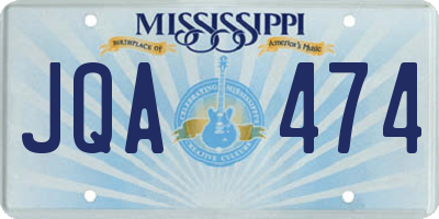MS license plate JQA474