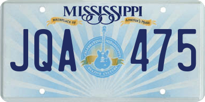 MS license plate JQA475
