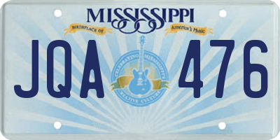 MS license plate JQA476
