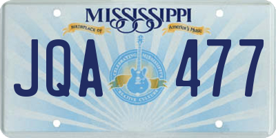 MS license plate JQA477