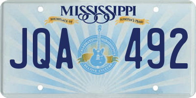 MS license plate JQA492