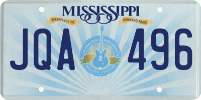 MS license plate JQA496