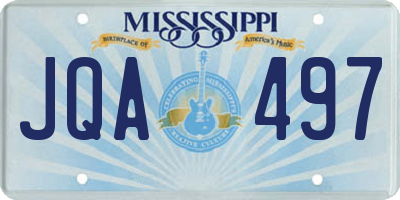 MS license plate JQA497