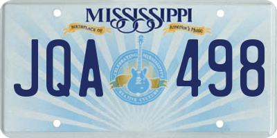 MS license plate JQA498