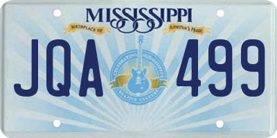 MS license plate JQA499