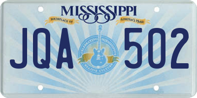 MS license plate JQA502