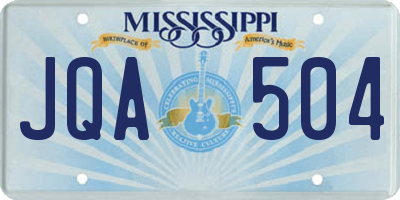 MS license plate JQA504
