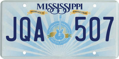 MS license plate JQA507