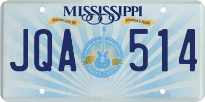 MS license plate JQA514