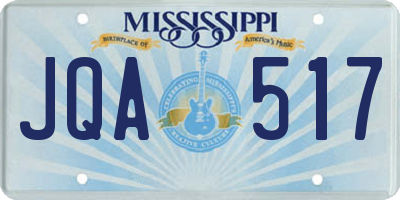 MS license plate JQA517