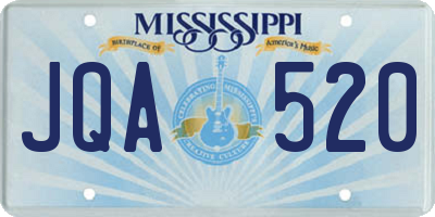 MS license plate JQA520