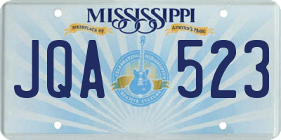 MS license plate JQA523