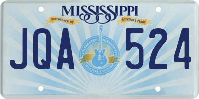 MS license plate JQA524