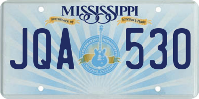 MS license plate JQA530