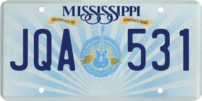 MS license plate JQA531