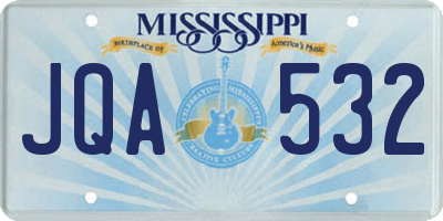 MS license plate JQA532