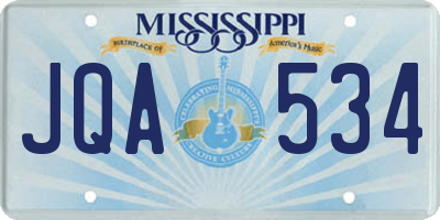 MS license plate JQA534