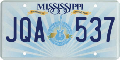 MS license plate JQA537