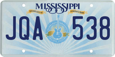 MS license plate JQA538