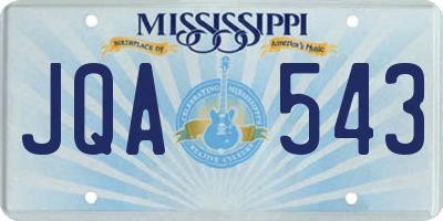 MS license plate JQA543