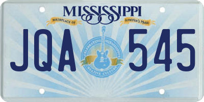 MS license plate JQA545