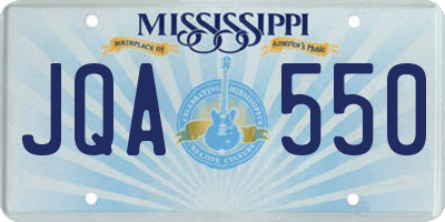 MS license plate JQA550