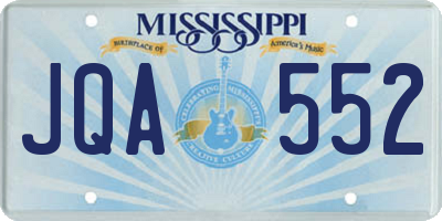 MS license plate JQA552