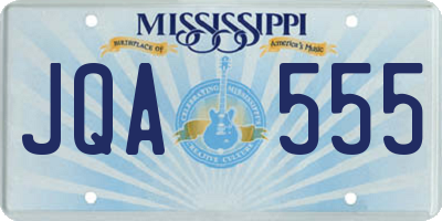 MS license plate JQA555