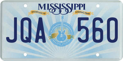 MS license plate JQA560