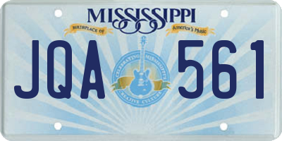 MS license plate JQA561