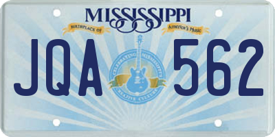 MS license plate JQA562