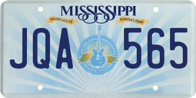 MS license plate JQA565