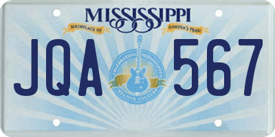 MS license plate JQA567