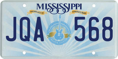 MS license plate JQA568