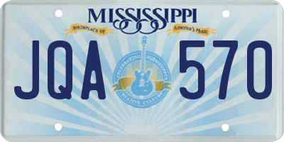 MS license plate JQA570