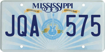 MS license plate JQA575