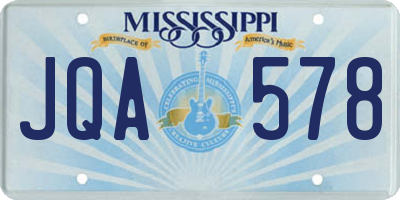 MS license plate JQA578