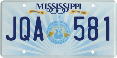 MS license plate JQA581