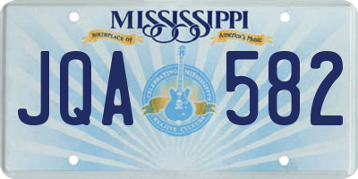 MS license plate JQA582