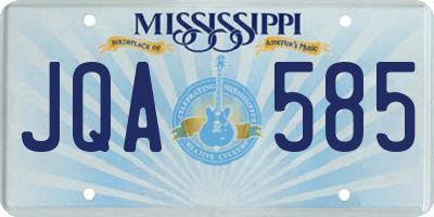 MS license plate JQA585
